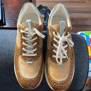 Madewell kickoff trainer sneakers in spot dot calf hair and nubuck size 12